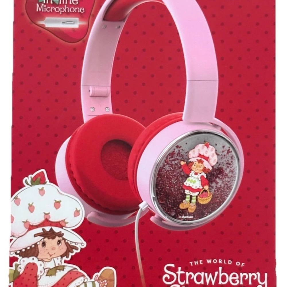 Strawberry Shortcake Glitter Headphones In Line Microphone